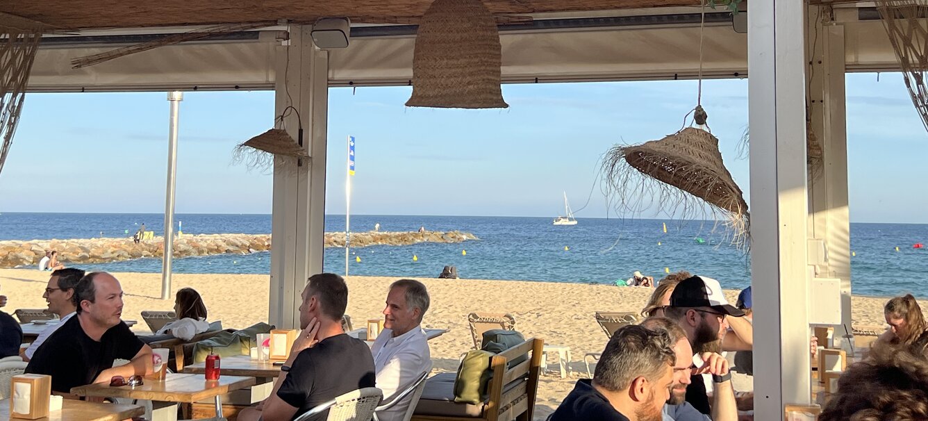 A beach bar in Barcelona